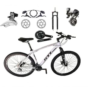 Bicicleta Aro 29 Gti Roma Câmbios Shimano Altus 24v K7 Freios Hidráulicos Garfo Trava - Branco Tam.15