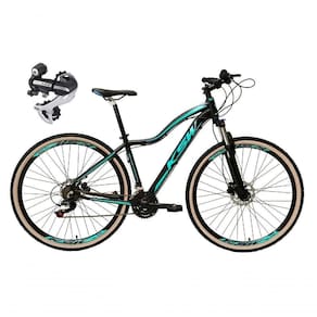 Bicicleta Aro 29 Ksw Mwza 24v Câmbio Shimano Acera K7 Garfo Trava Freio A Disco - Preto/azul Tam.17