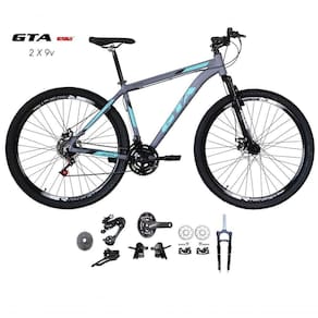 Bicicleta Aro 29 Gta Start Kit 2x9 Gta Sunrun Freio Disco K7 11/36 Pedivela 24/38d Garfo Com Trava - Cinza Tam.19