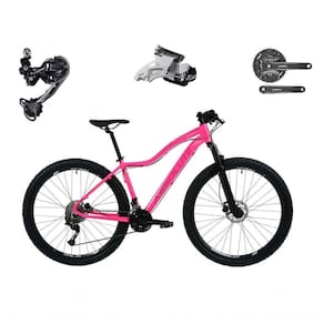 Bicicleta Aro 29 Absolute Hera Feminina Shimano Deore E Altus 27v Hidráulicos Garfo Trava - Rosa Tam.15