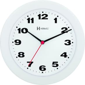 Relógio De Parede 21cm Plástico 6103 Herweg Branco