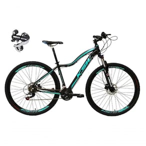 Bicicleta Aro 29 Ksw Mwza 24v Câmbio Shimano Acera K7 Garfo Trava Freio A Disco - Preto/azul Tam.17