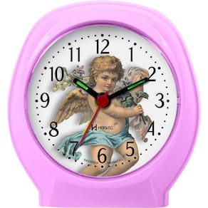 Relógio Despertador Quartz Anjinho Pequeno Herweg 2640 Rosa