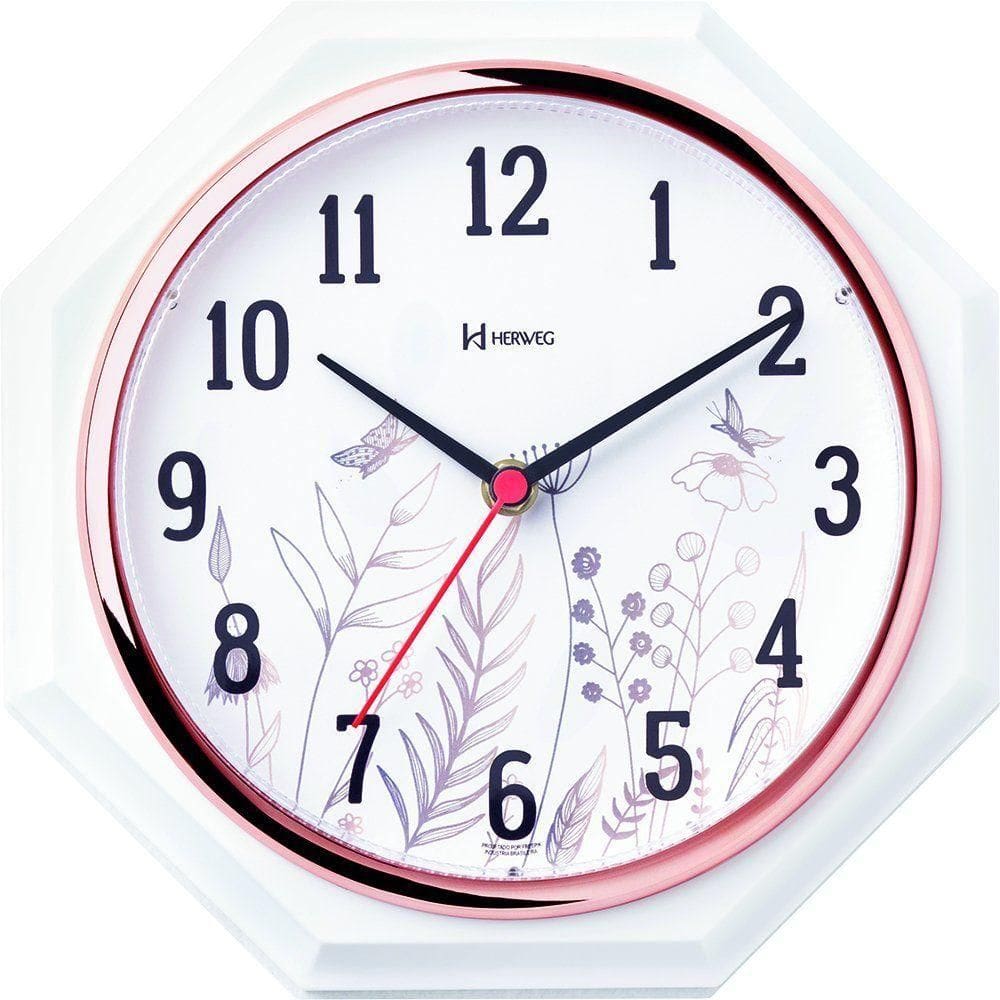 Relógio De Parede Oitavado Herweg 660029 Rosé