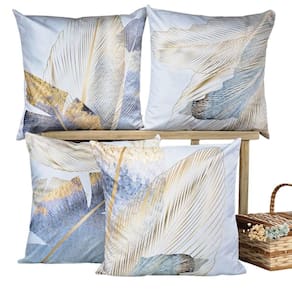 Kit 4 Capas De Almofadas Decorativa Folhas Classic