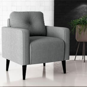 Poltrona Decorativa Viale Boucle Cinza