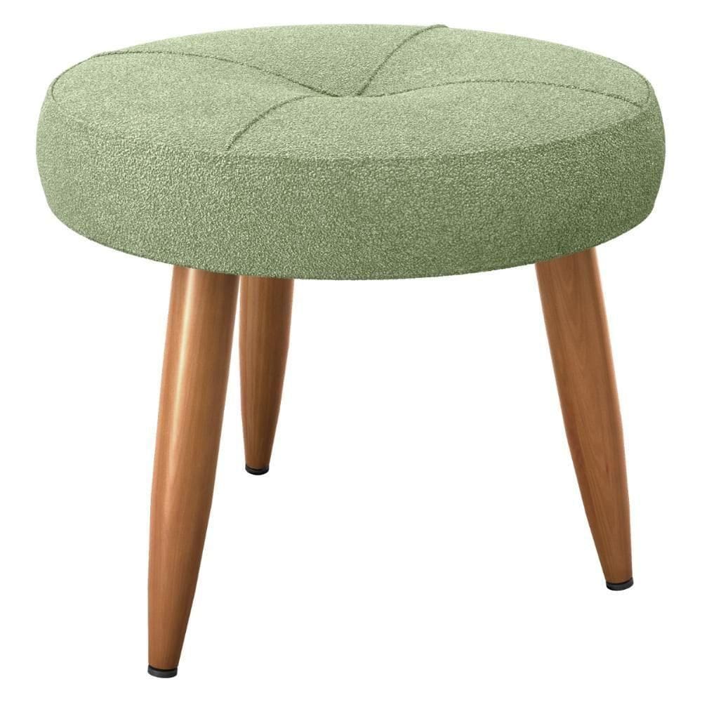 Puff Decorativa Redondo Marici Boucle Oliva