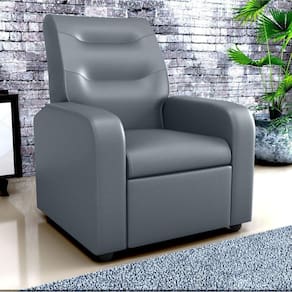 Poltrona Decorativa Reclinável Pireu Sintetico Chumbo