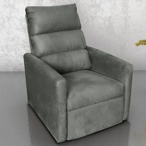 Poltrona Reclinável Do Papai Neiva Suede Chumbo