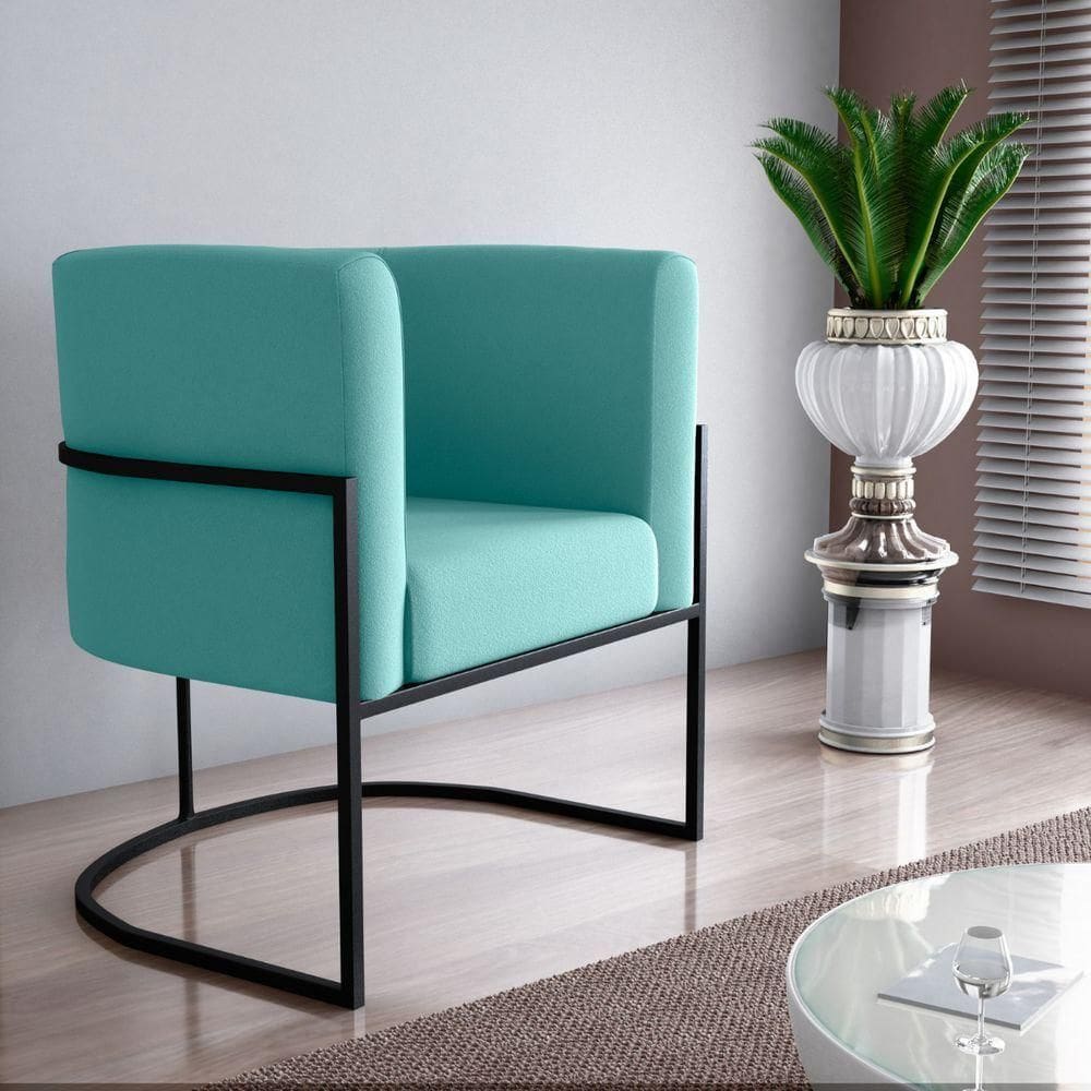 Poltrona Decorativa Para Sala Marvin Veludo Verde Menta