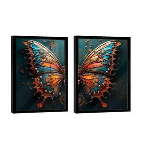 Dupla De Quadros Borboleta Dark -- Br Artes