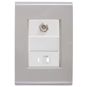 Cj Tomadas Rj45 Ethernet + Tv Coaxial Liz Fendi Tramontina Completo Pronto Tramontina