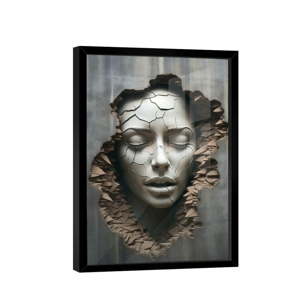 Quadro Mulher Estilhaços Parede 3d -- Br Artes