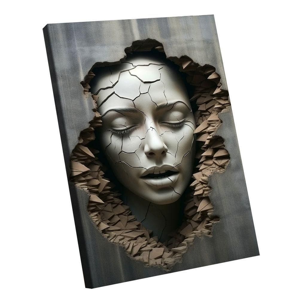 Quadro Mulher Estilhaços Parede 3d -- Br Artes