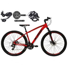 Bicicleta Aro 29 Ksw Xlt Shimano Deore E Altus 27v Freio Hidráulico Garfo Trava - Vermelho Tam.21