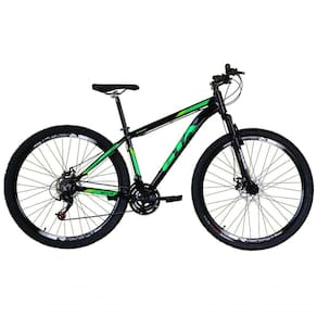 Bicicleta Aro 29 Gta Start 21v Freio A Disco Hidráulico Alumínio Garfo Suspensão - Preto-verde Tam.21