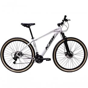 Bicicleta Aro 29 Ksw Xlt Alumínio 27v Freio Disco Mecânico Garfo Suspensão Pneu Faixa - Branco Tam.19
