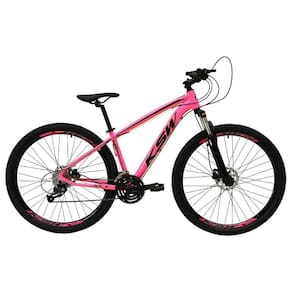 Bicicleta Aro 29 Ksw Xlt Alumínio 24v Câmbios Shimano Garfo Com Trava No Ombro - Rosa Tam.15