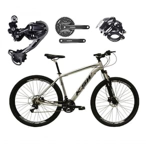 Bicicleta Aro 29 Ksw Xlt Shimano Deore E Altus 27v Freio Hidráulico Garfo Trava - Prata Tam.15