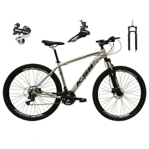 Bicicleta Aro 29 Ksw Xlt 24v Câmbio Shimano Acera K7 Garfo Trava Freio A Disco - Prata Tam.19