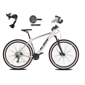 Bicicleta Aro 29 Ksw Xlt Alívio E Altus 27v Freio Hidráulico Garfo Trava Pneu Faixa - Branco Tam.17