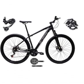 Bicicleta Aro 29 Ksw Xlt Shimano Deore E Altus 27v Freio Hidráulico Garfo Trava - Preto-prata Tam.15