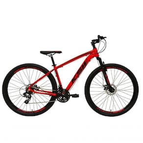 Bicicleta Aro 29 Ksw Xlt Alumínio 24v Câmbios Shimano Garfo Com Trava No Ombro - Vermelho Tam.17