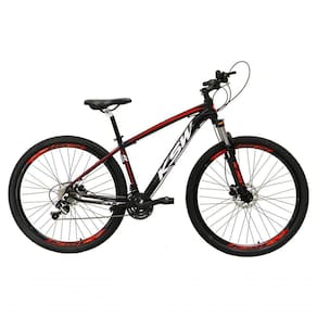 Bicicleta Aro 29 Ksw Xlt Alumínio 24v Câmbios Shimano Garfo Com Trava No Ombro - Preto-vermelho-branco Tam.21