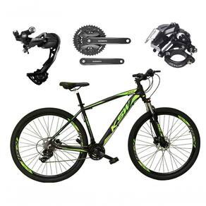 Bicicleta Aro 29 Ksw Xlt Alívio E Altus 27v Freio Hidráulico Garfo Trava - Preto-verde Tam.21