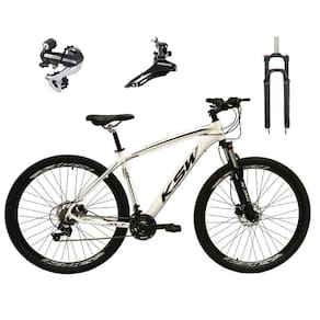 Bicicleta Aro 29 Ksw Xlt 24v Câmbio Shimano Acera K7 Garfo Trava Freio A Disco - Branco Tam.21