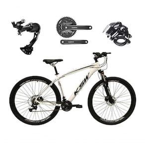 Bicicleta Aro 29 Ksw Xlt Alívio E Altus 27v Freio Hidráulico Garfo Trava - Branco Tam.19