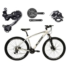 Bicicleta Aro 29 Ksw Xlt Shimano Deore E Altus 27v Freio Hidráulico Garfo Trava - Branco Tam.19