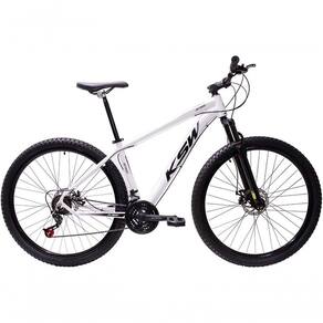 Bicicleta Aro 29 Ksw Xlt Alumínio 27v Freio Disco Mecânico Garfo Suspensão - Branco Tam.17
