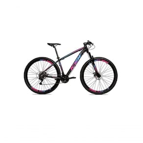 Bicicleta Aro 29 Ksw Xlt Alumínio 24v Câmbios Shimano Garfo Com Trava No Ombro - Preto-pink-azul Tam.15