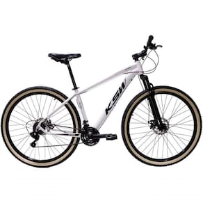 Bicicleta Aro 29 Ksw Xlt Alumínio 27v Freio Disco Mecânico Garfo Suspensão Pneu Faixa - Branco Tam.15