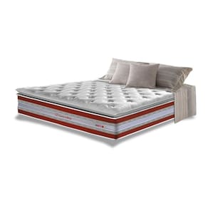 Colchão Casal De Molas Ensacadas D33 Com Pillow Top Cama Inbox Select 138x188x32 Vermelho