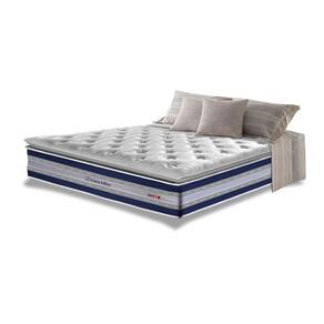 Colchão King De Molas Ensacadas D33 Com Pillow Top Cama Inbox Select 193x203x32 Azul