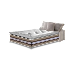 Colchão Solteiro De Molas Ensacadas D33 Com Pillow Top Cama Inbox Select 88x188x32 Bege