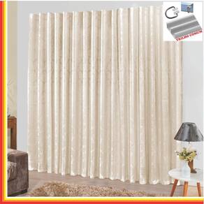 Cortina Tropical Em Jacquard 2,00 X 1,70 Para Trilho Comum - Palha