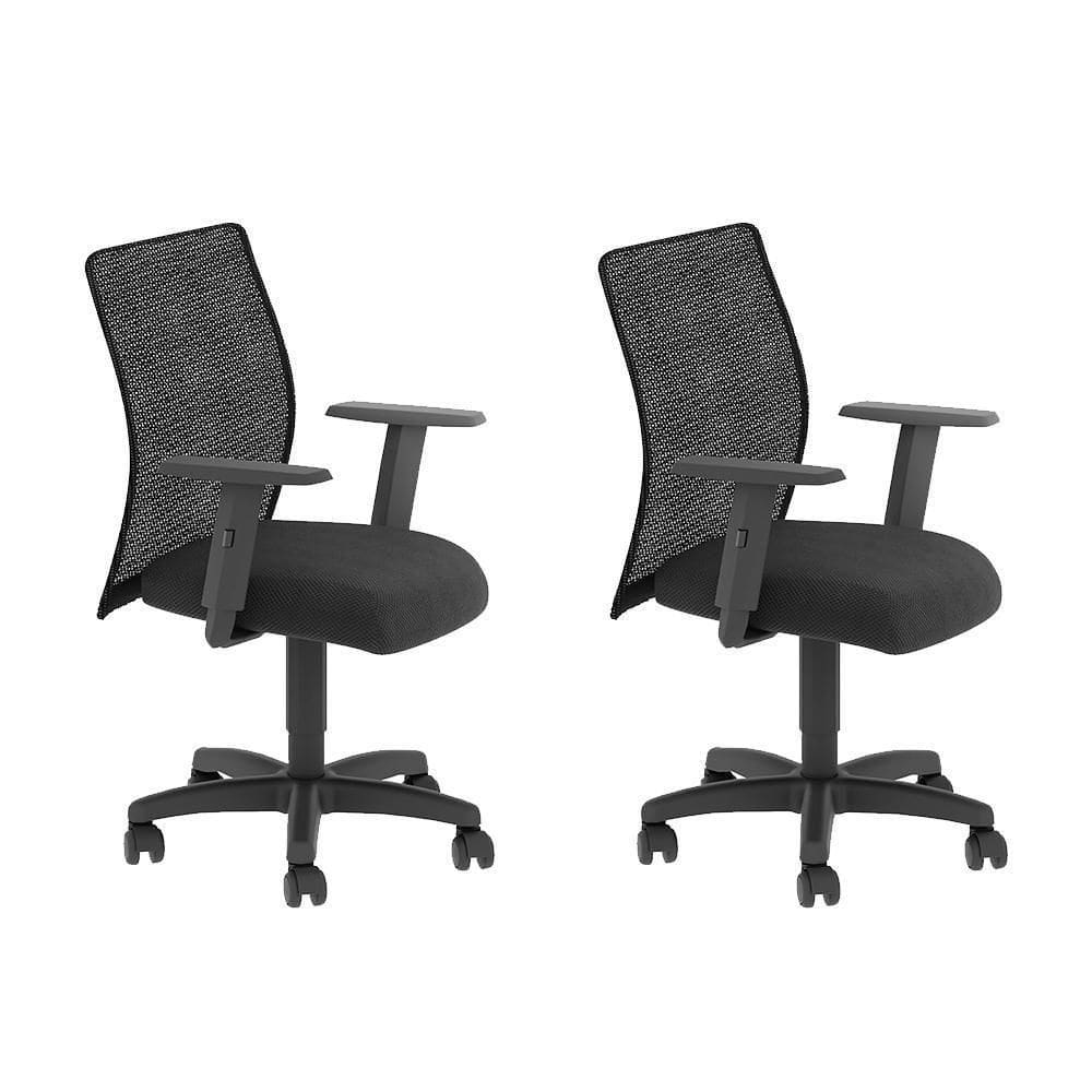 Jogo 2 Cadeiras Giratórias Executivas Veneza Preta