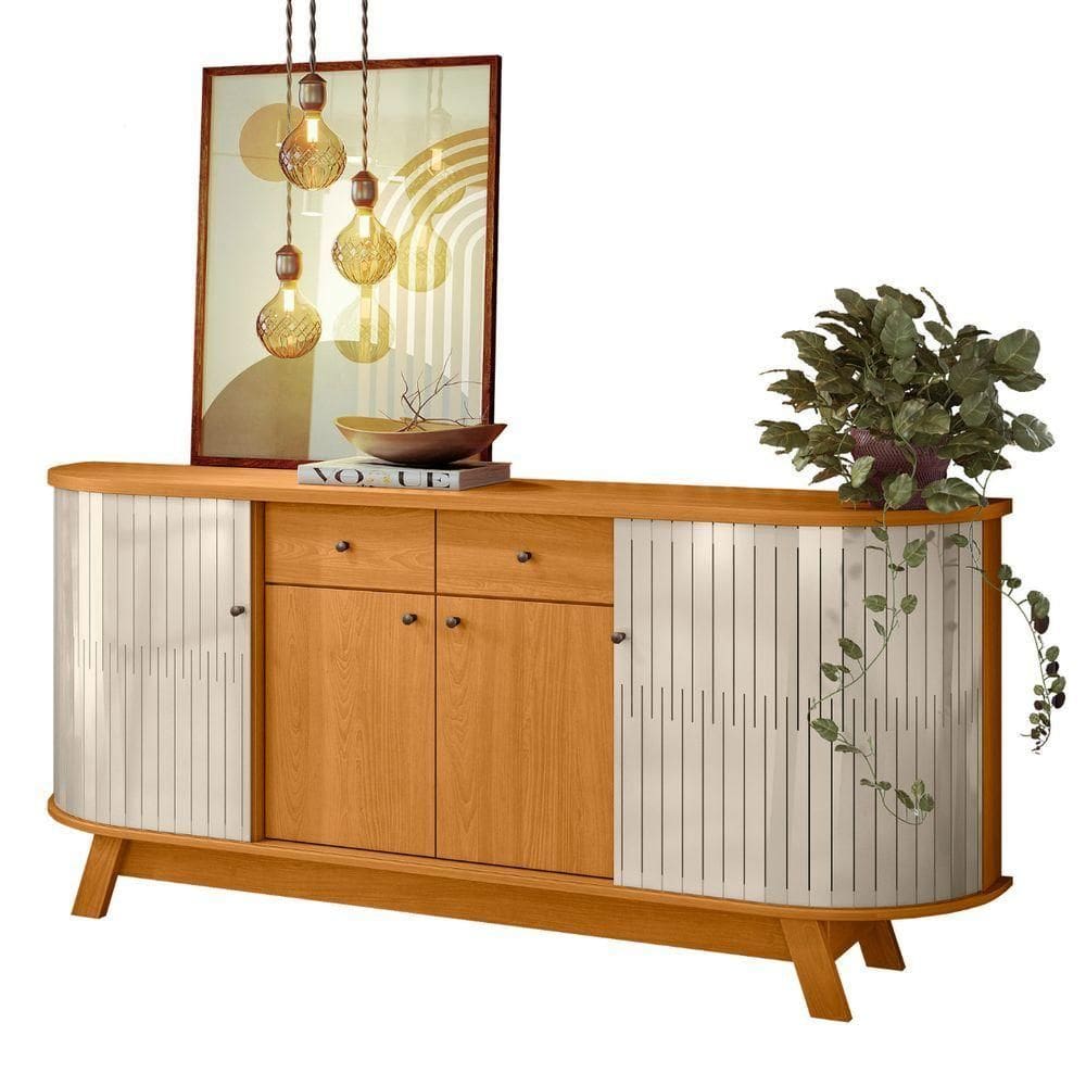 Buffet Com 4 Portas E 2 Gavetas Pescara Cinamomo Off White