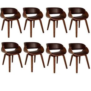 Conjunto com 8 Cadeiras de Jantar Daniela Marrom