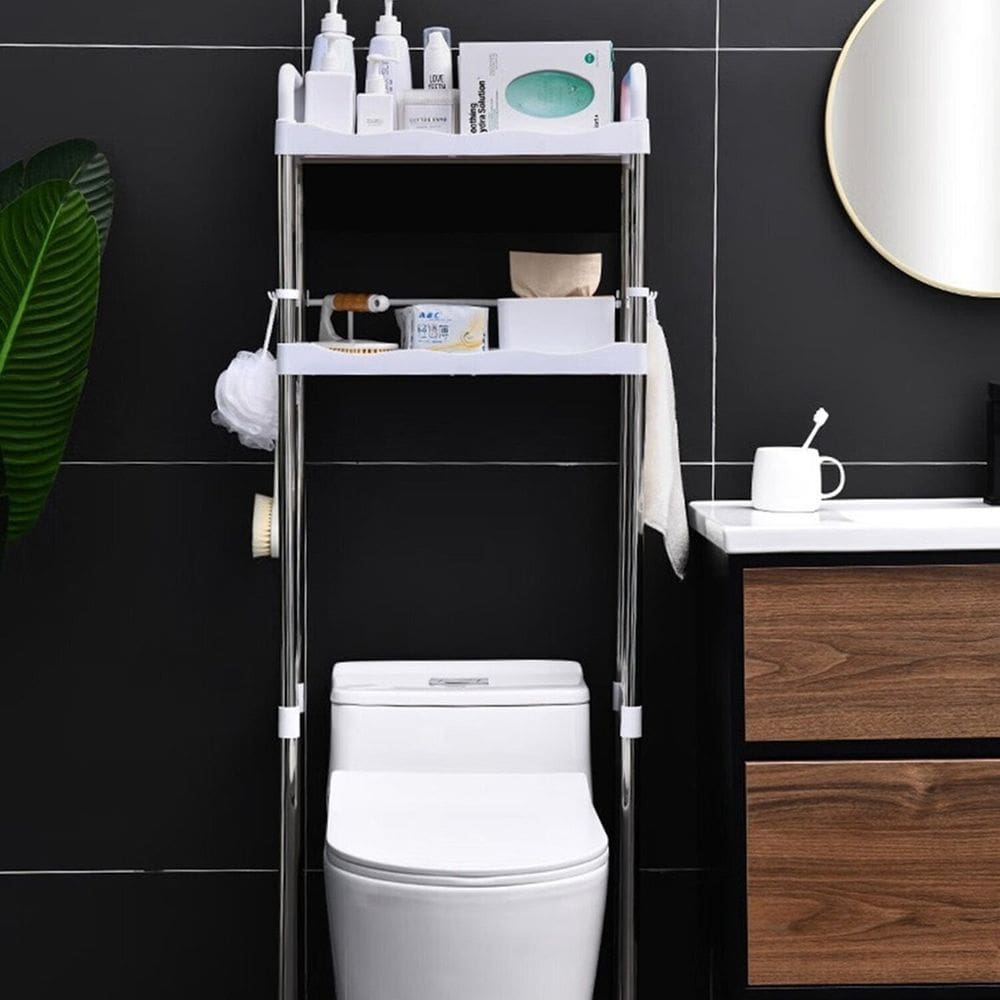 Rack com Prateleiras para Banheiro Privada Branco