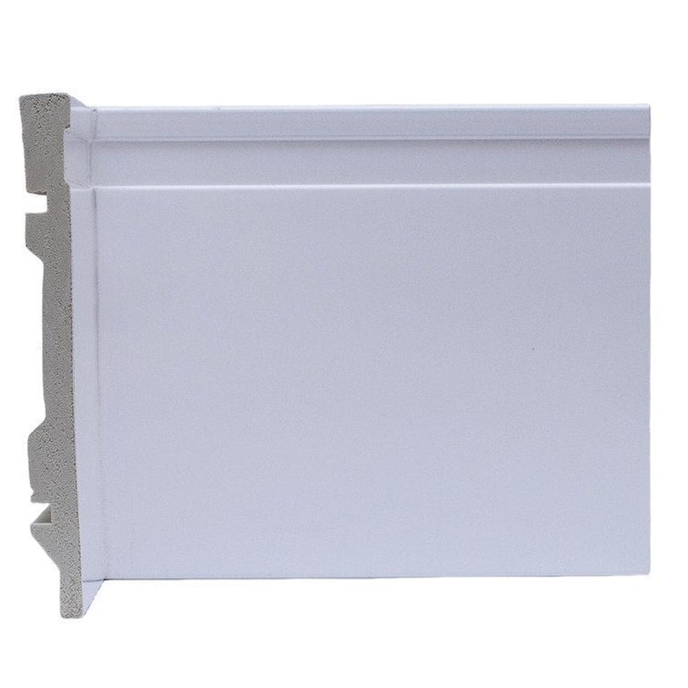 Kit com 15 Barras Rodapé de Poliestireno 15cm X 15mm Frisado 36m Branco