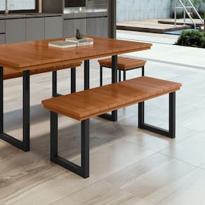Banco Madeira Maciça 130cm Capri 130cm X 45cm X 40cm Preto/ Madeira