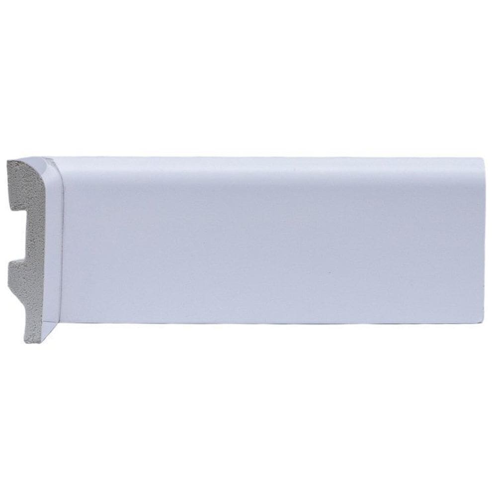 Kit com 20 Barras Rodapé de Poliestireno 7cm X 15mm Redondo 48m Branco