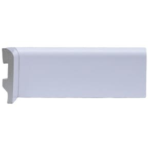 Kit com 10 Barras Rodapé de Poliestireno 7cm X 15mm Redondo 24m Branco