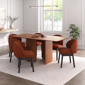 Kit Mesa de Jantar Boreal 180cm e 4 Cadeiras Jambu Cabecasa Madeiramadeira Cinamomo/Terracota/Ébano