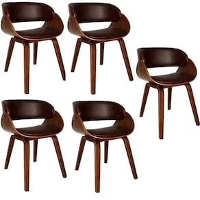 Conjunto com 5 Cadeiras Daniela Marrom