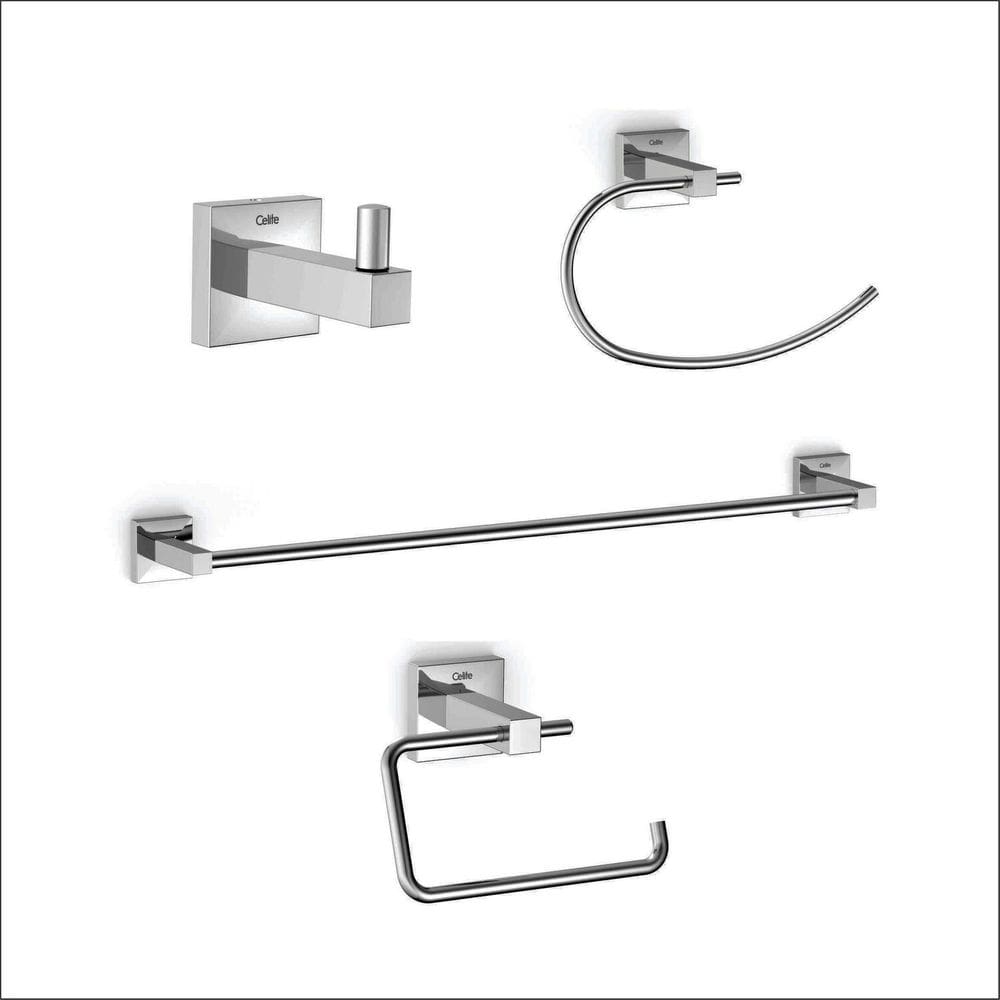 Kit Acessorios 4 Pecas New Elite 60cm X 22cm X 8,6cm Cromado
